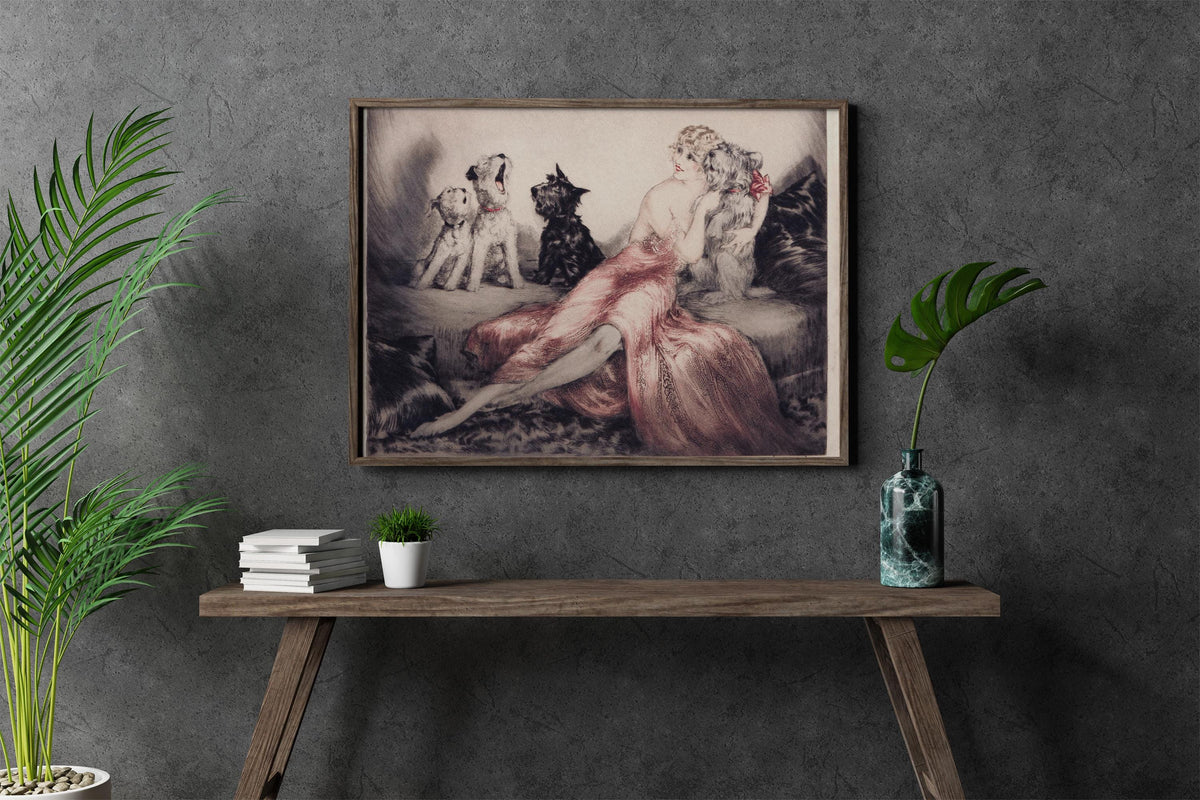 Louis Icart, Perfect Harmony - art deco wall art, elegant home decor, vintage female portrait, classic canvas print, sty
