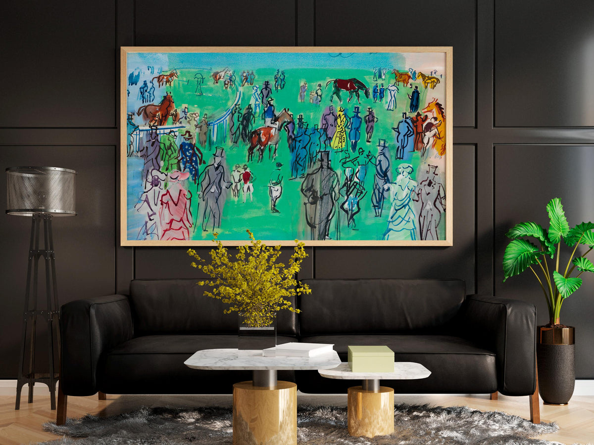 Raoul Dufy - The Ascot Paddock. Abstract painting, Print on canvas, Ready to hang, Abstract wall art, Bedroom decor, Can