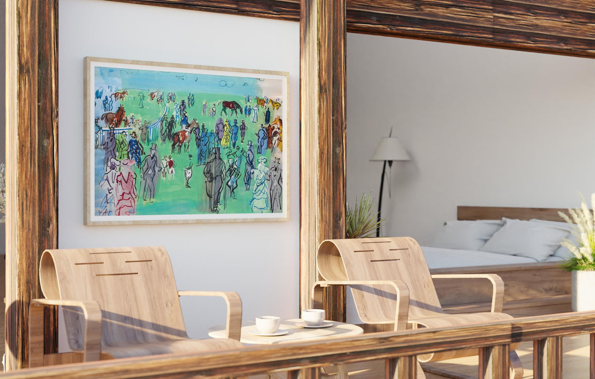 Raoul Dufy - The Ascot Paddock. Abstract painting, Print on canvas, Ready to hang, Abstract wall art, Bedroom decor, Can