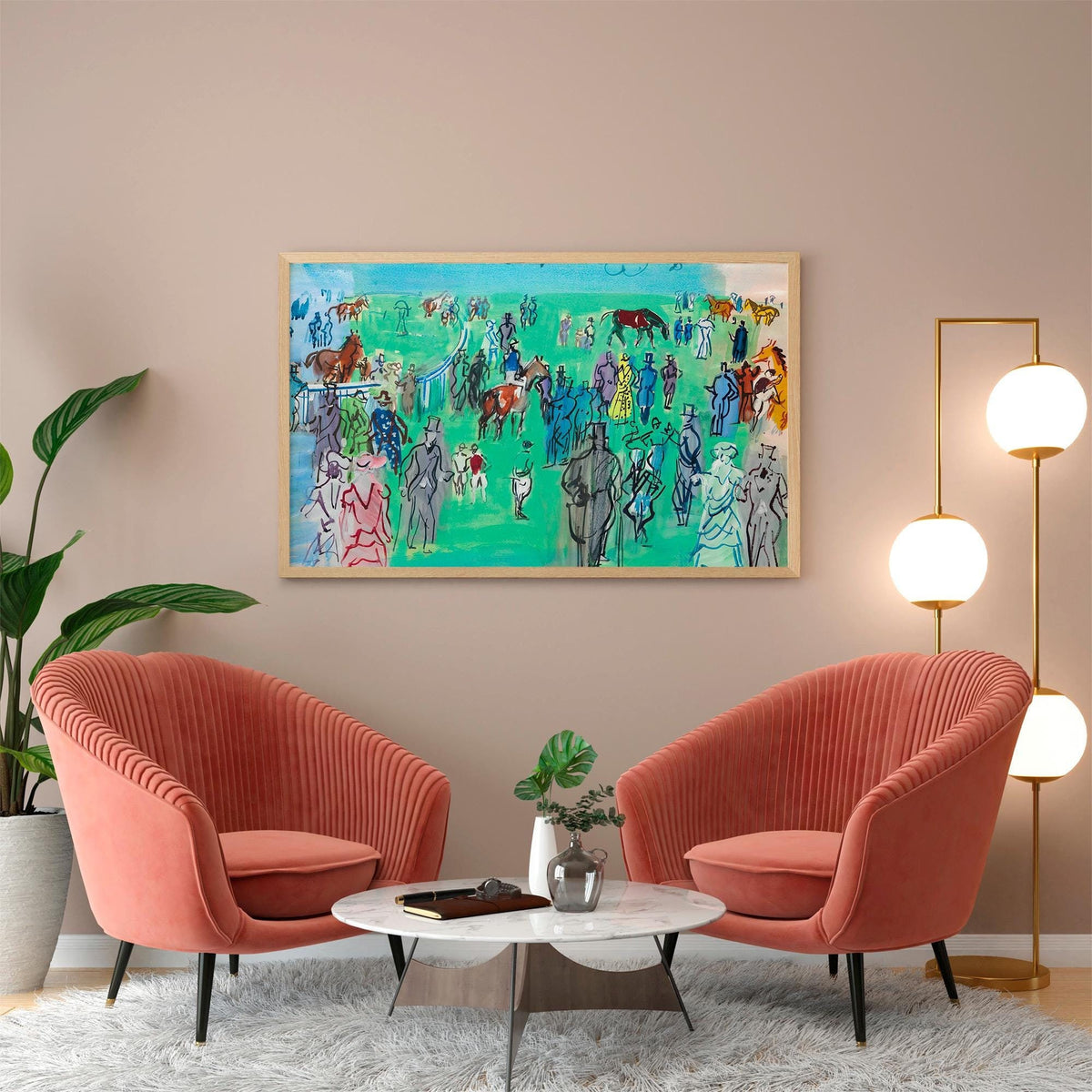 Raoul Dufy - The Ascot Paddock. Abstract painting, Print on canvas, Ready to hang, Abstract wall art, Bedroom decor, Can