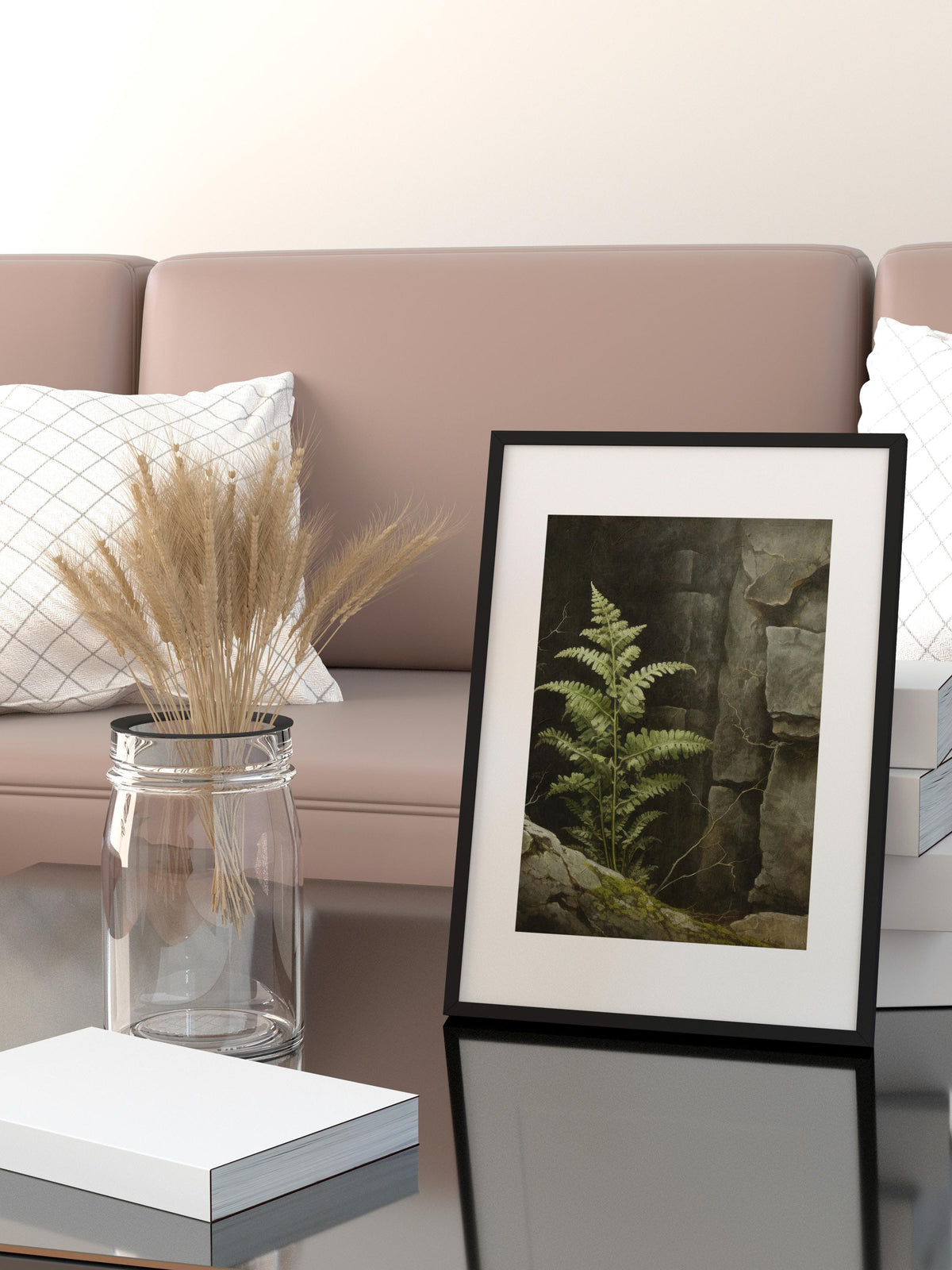 Fern poster print, Dark academia decor, Botanical wall art, Kitchen decor, Gothic nature aesthetic poster, Woodland fern