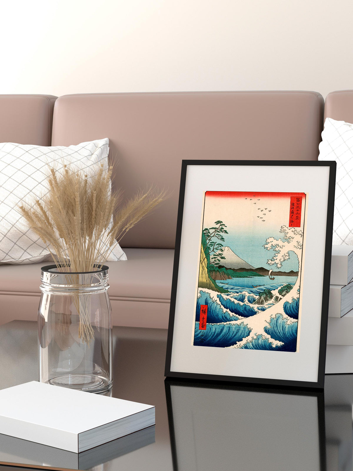 Hiroshige - The Sea Off Satta in Suruga Province. Japanese woodblock print, Japanese home decor, Famous art, Water lands