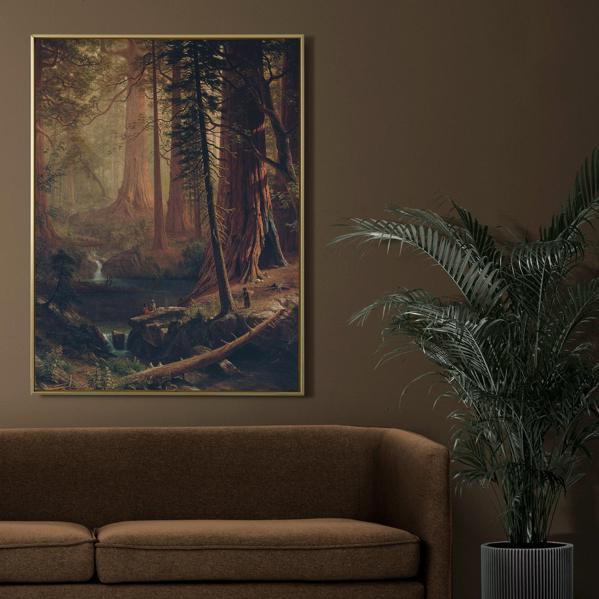 Albert Bierstadt - Giant Redwood Trees of California. Canvas art, Nature poster print, Landscape nature, Canvas painting