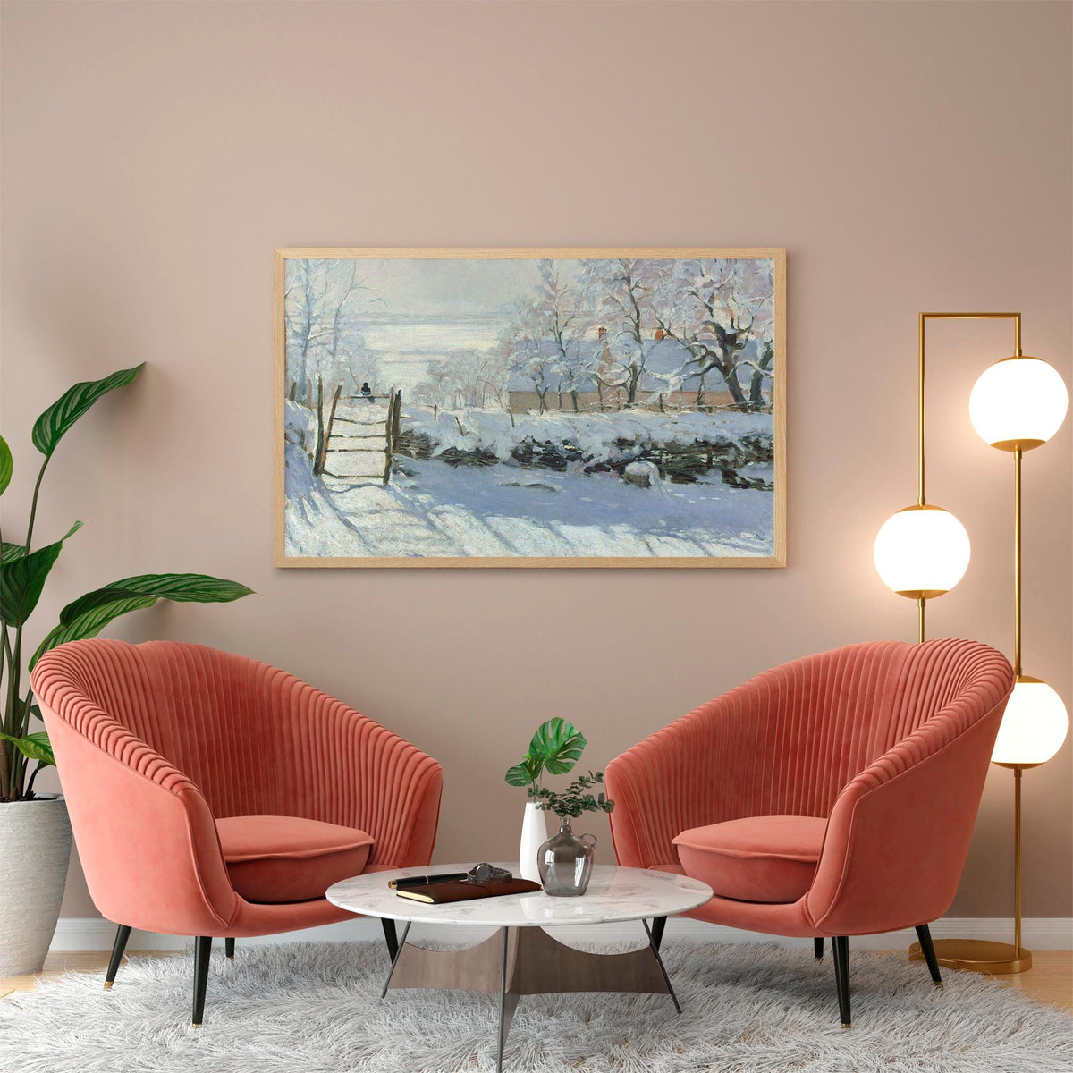 Claude Monet - The Magpie. Winter landscape art, Canvas painting, Print on canvas, Snow landscape art, Christmas wall ar