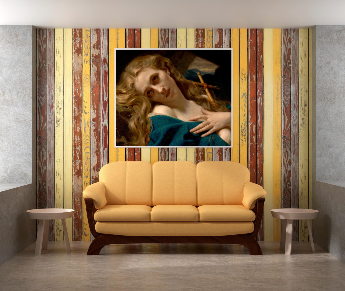 Hugues Merle - Mary Magdalene in the Cave. Religious wall art, Canvas art print, Poster print, Religious painting, Magda