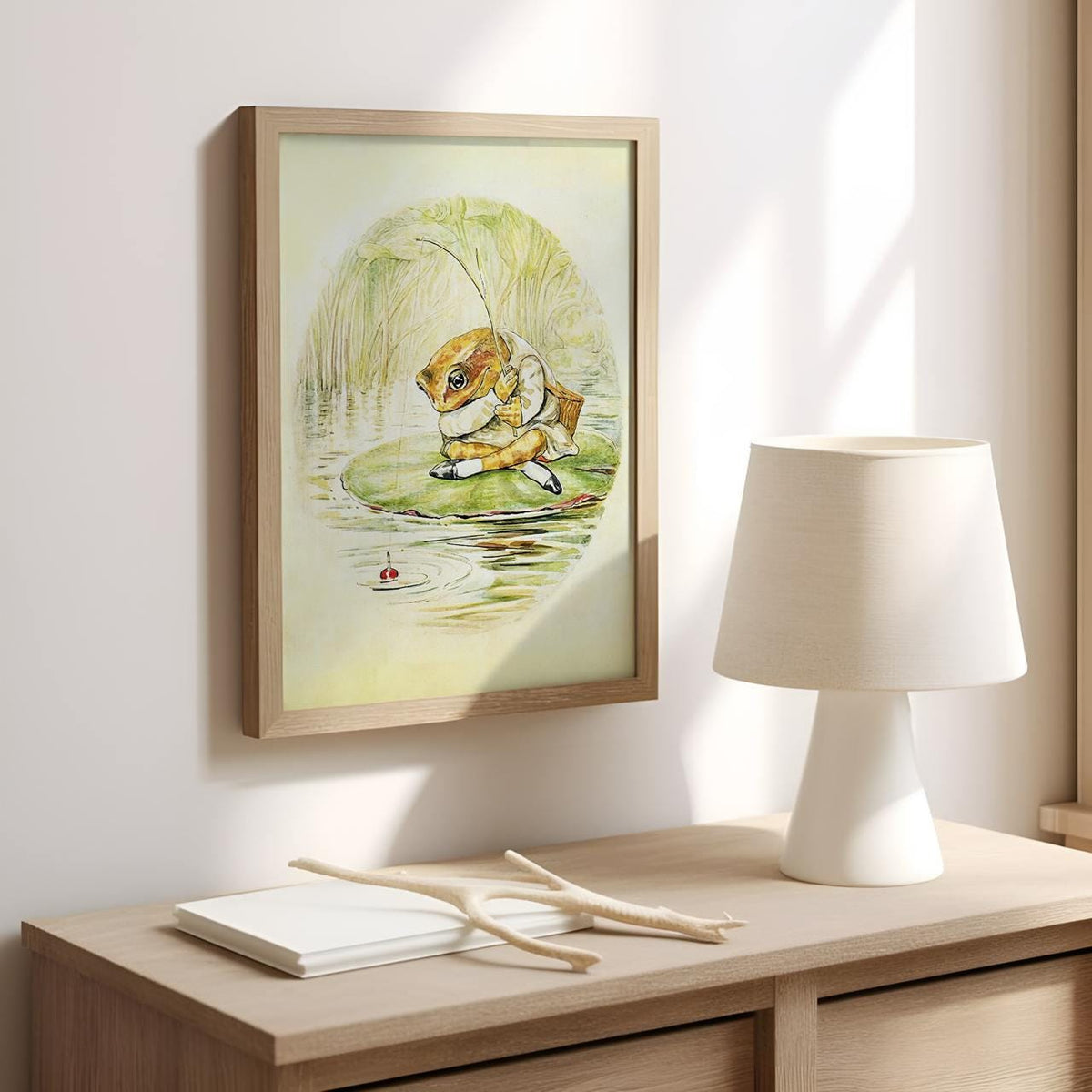 The Tale of Mr. Jeremy Fisher by Beatrix Potter – Vintage Children’s Book Art, Frog Illustration Print, Giclee Canvas, W