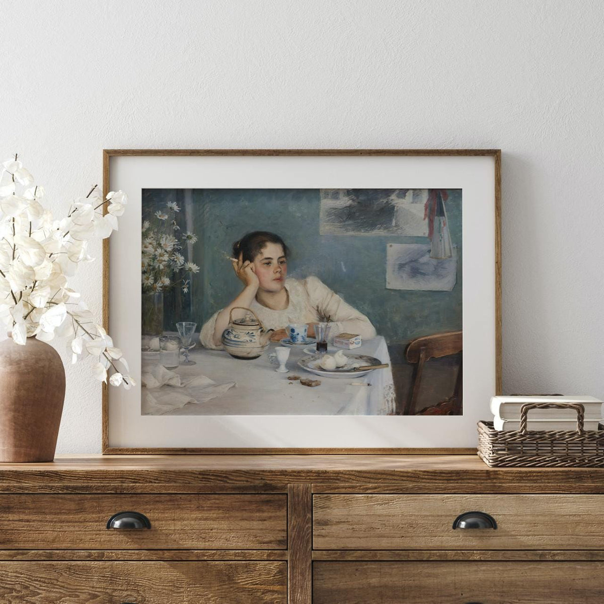 After Breakfast by Elin Danielson Gambogi (1890) – Realism Painting Print, Fine Art Canvas, Giclee Reproduction, Gallery