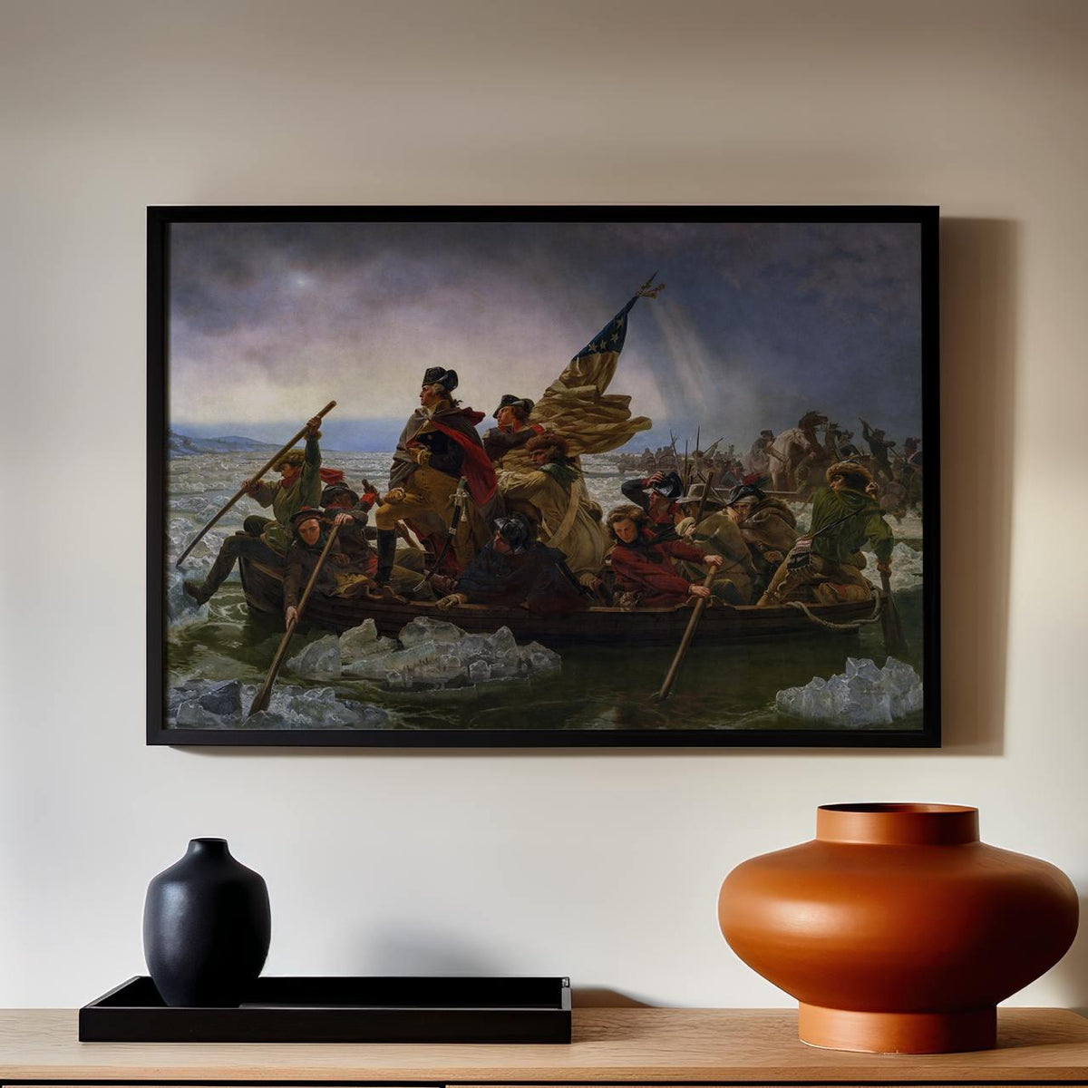 Washington Crossing the Delaware by Emanuel Leutze – 1851 Historic American Art Print, Revolutionary War Canvas,  Giclee