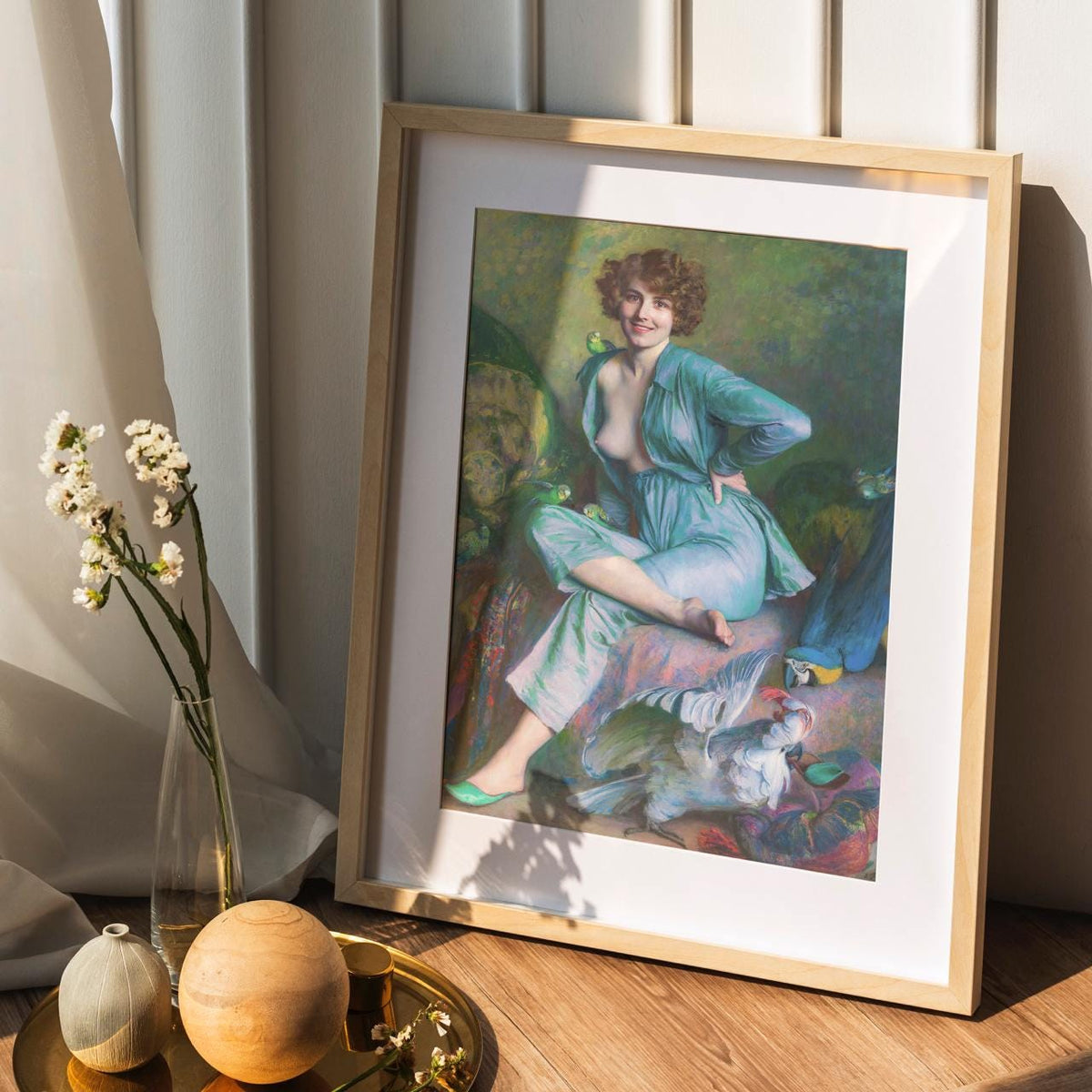 The Familiar Birds by Émile Friant – 1921 Realist Nature Scene, French Impressionist Art Print, Giclee Canvas, Serene Ou