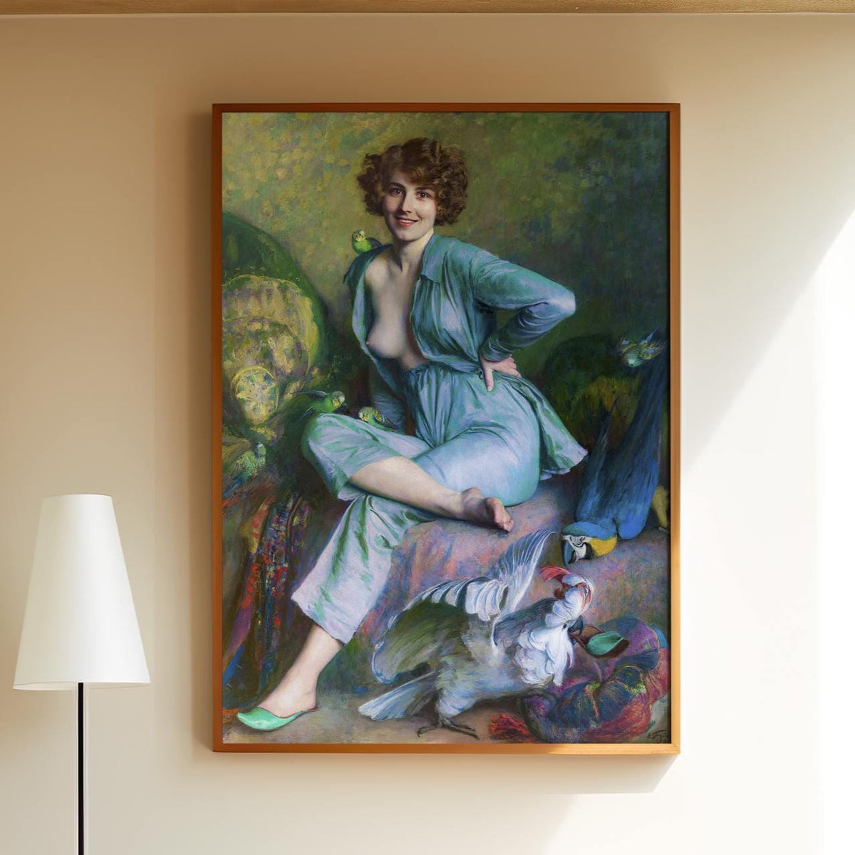 The Familiar Birds by Émile Friant – 1921 Realist Nature Scene, French Impressionist Art Print, Giclee Canvas, Serene Ou