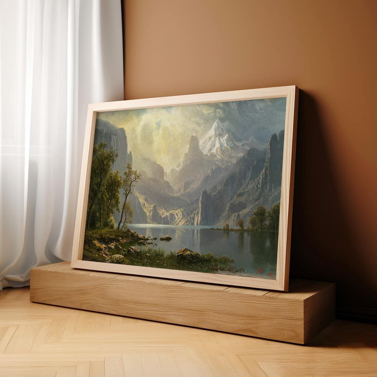 Lake Tahoe by Albert Bierstadt – 19th Century American Landscape Print, Romantic Nature Scene, Giclee Canvas, Mountain W