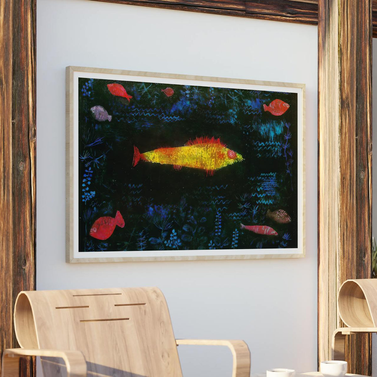 The Goldfish by Paul Klee (1925) – Expressionist Surrealism Print, Giclee Canvas, Gallery Wrapped, Abstract Fish Art, Mo