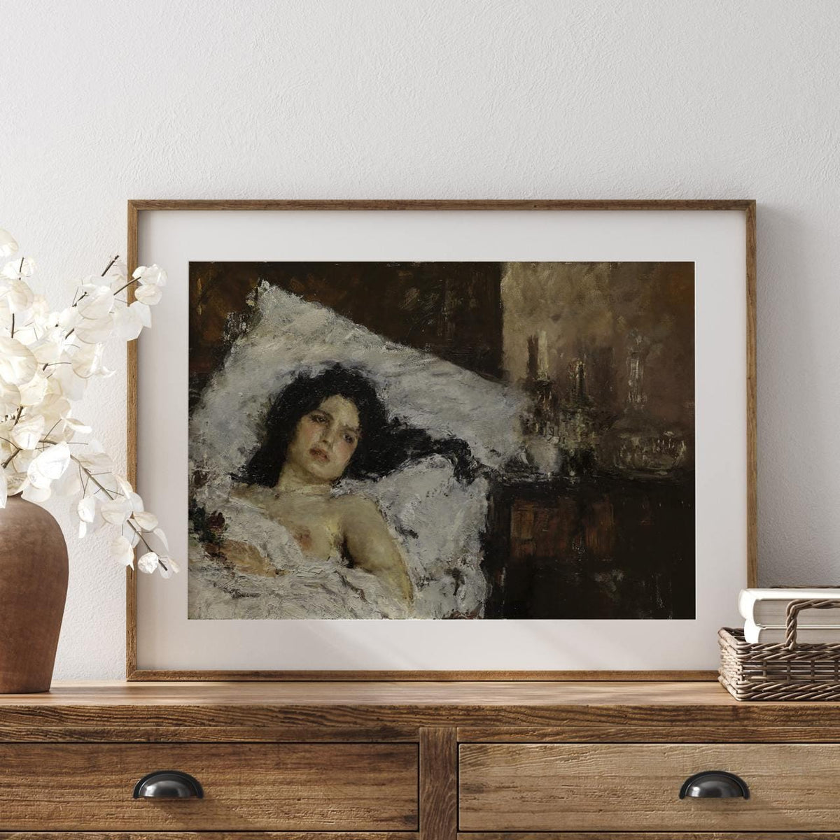 Resting by Antonio Mancini (1887) – Italian Realism Painting, Fine Art Canvas Print, Giclee Reproduction, Gallery Wrappe