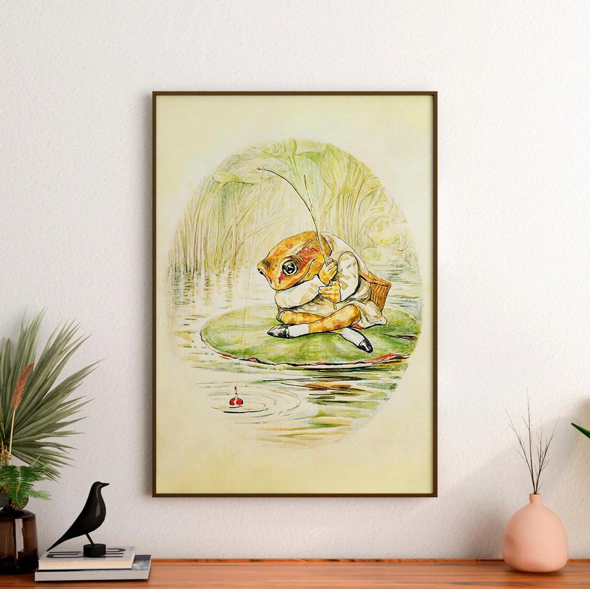 The Tale of Mr. Jeremy Fisher by Beatrix Potter – Vintage Children’s Book Art, Frog Illustration Print, Giclee Canvas, W
