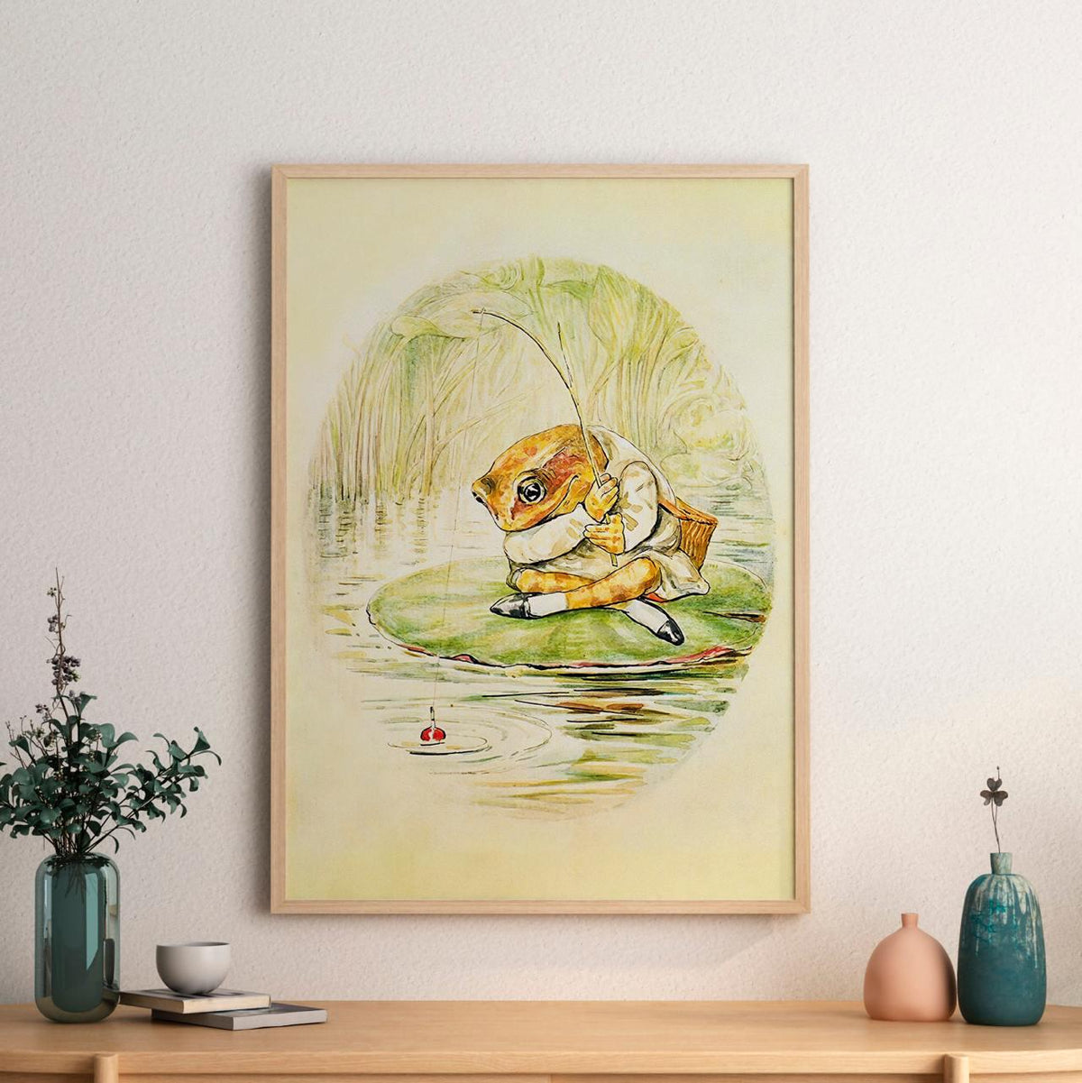 The Tale of Mr. Jeremy Fisher by Beatrix Potter – Vintage Children’s Book Art, Frog Illustration Print, Giclee Canvas, W