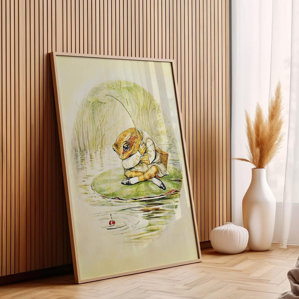 The Tale of Mr. Jeremy Fisher by Beatrix Potter – Vintage Children’s Book Art, Frog Illustration Print, Giclee Canvas, W