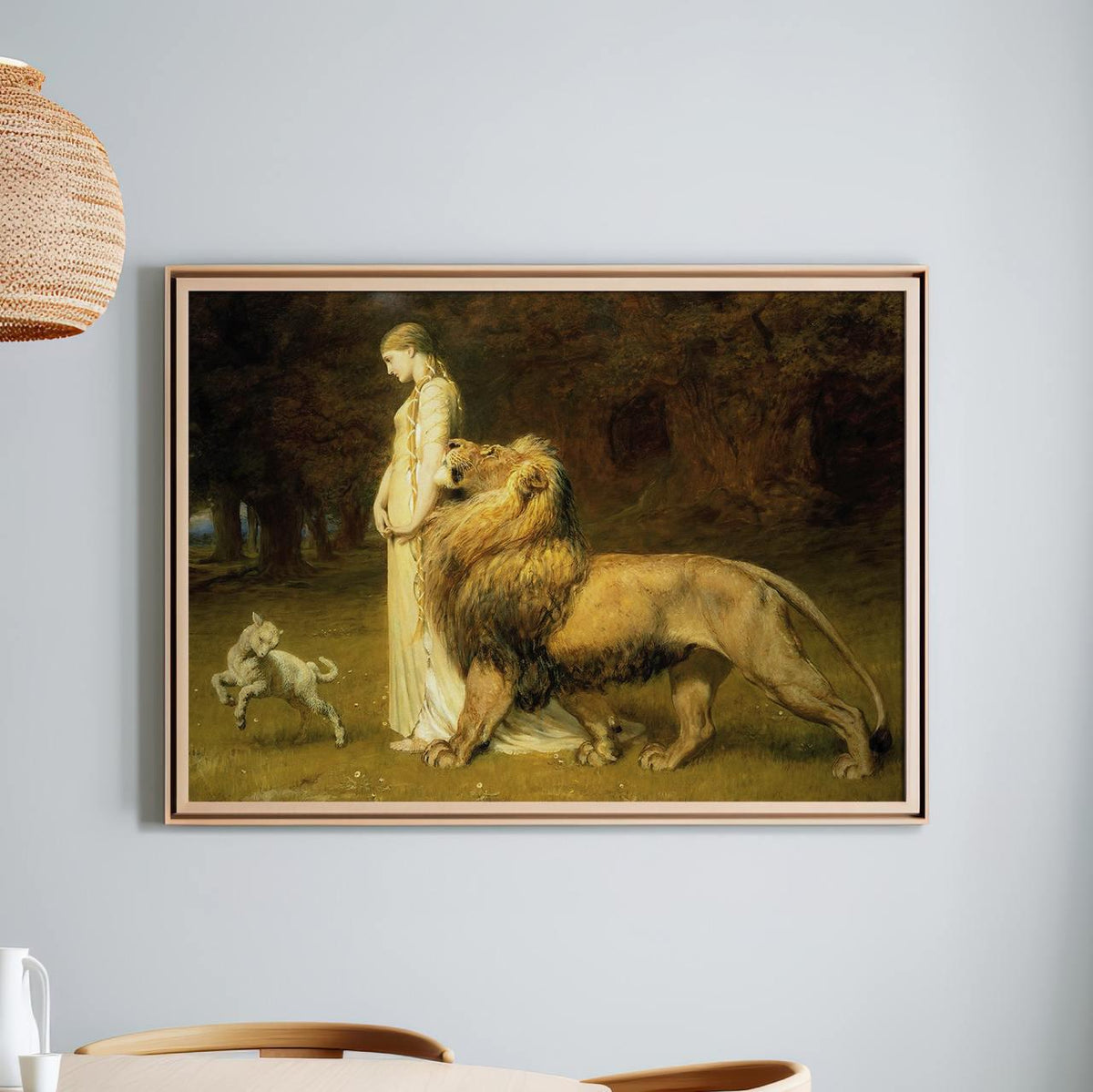 Una and the Lion by Briton Rivière – Classic Victorian Painting, Fine Art Canvas Print, Giclee Reproduction, Gallery Wra