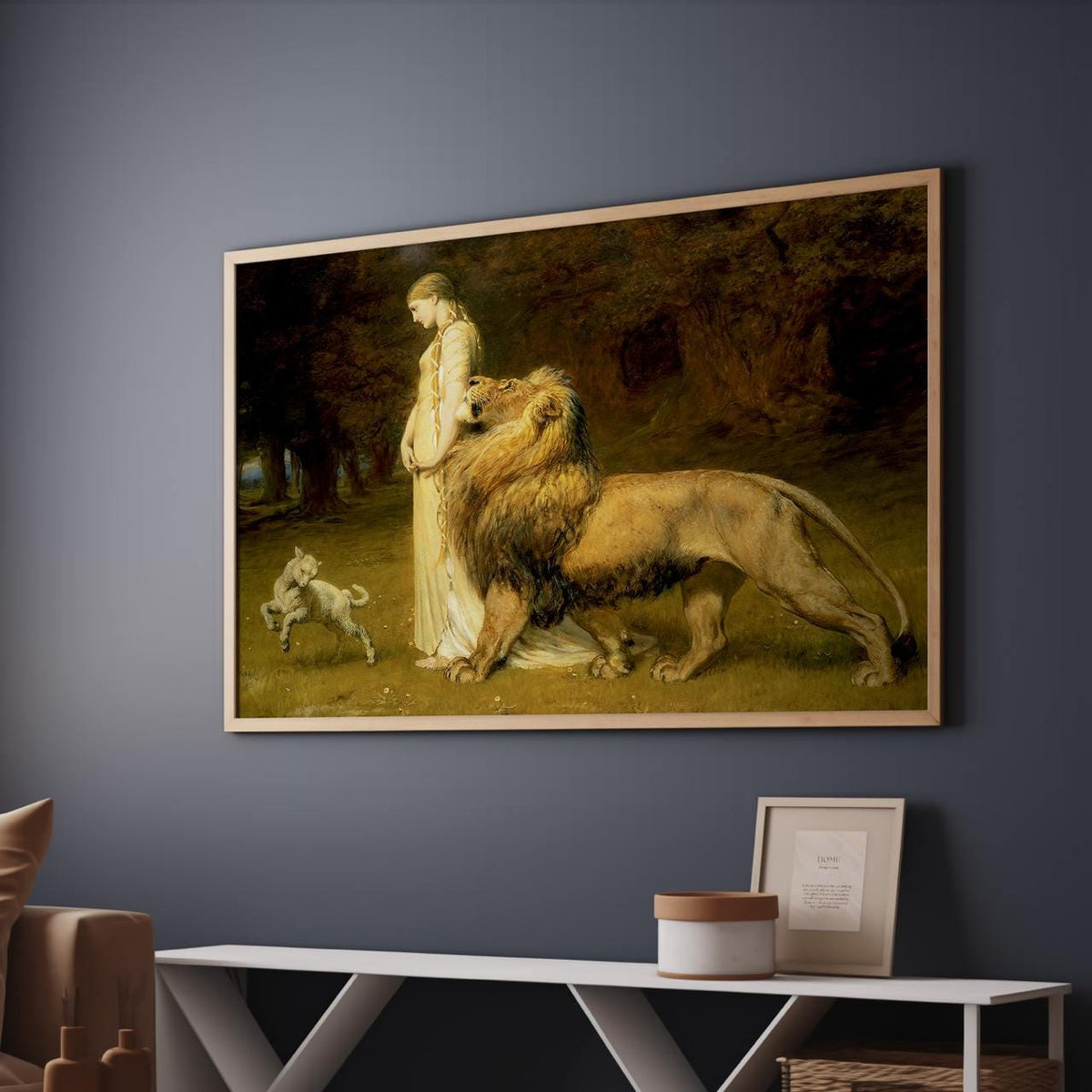 Briton Rivière, Una and the Lion - Victorian wall art, classical poster print, giclee reproduction, gallery wrapped deco