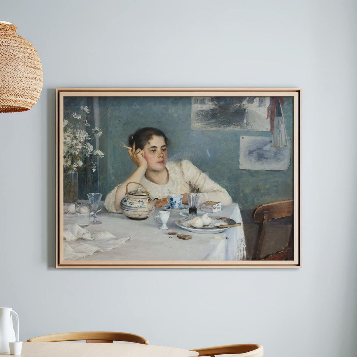 After Breakfast by Elin Danielson Gambogi (1890) – Realism Painting Print, Fine Art Canvas, Giclee Reproduction, Gallery