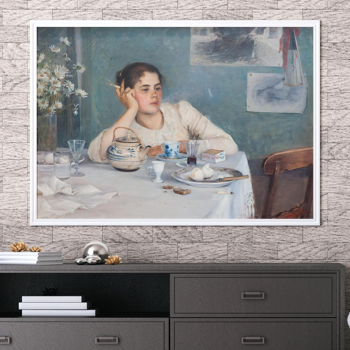 After Breakfast by Elin Danielson Gambogi (1890) – Realism Painting Print, Fine Art Canvas, Giclee Reproduction, Gallery