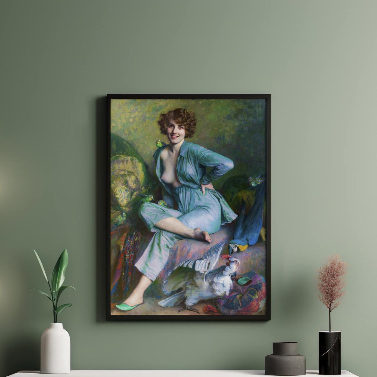 The Familiar Birds by Émile Friant – 1921 Realist Nature Scene, French Impressionist Art Print, Giclee Canvas, Serene Ou