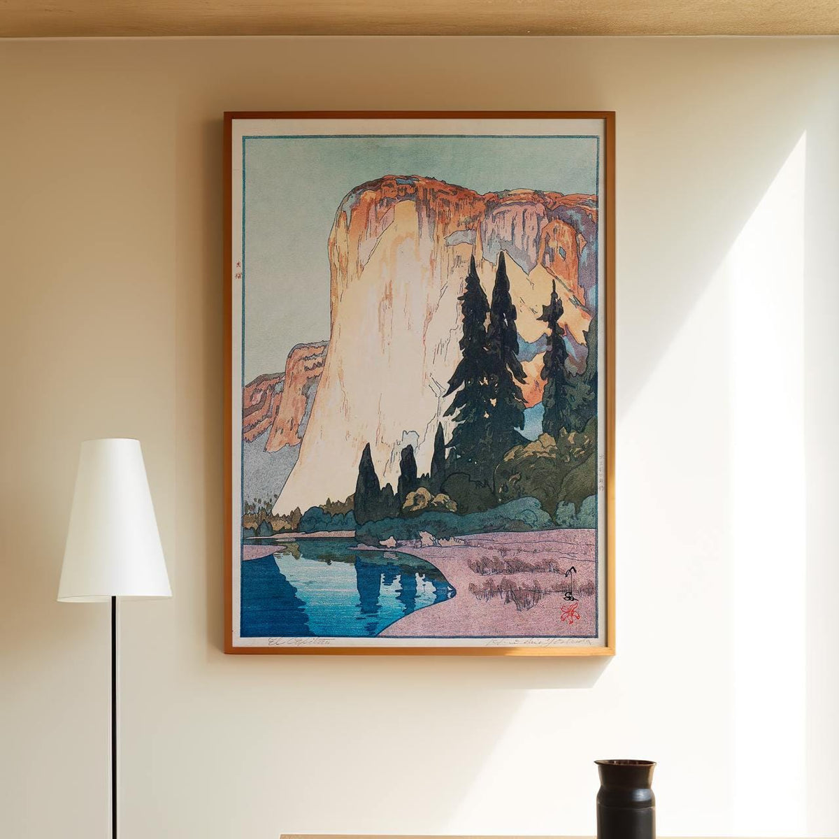 El Capitan by Hiroshi Yoshida – Japanese Woodblock Print, Yosemite Landscape Wall Art, Mountain Nature Scene, Fine Art, 
