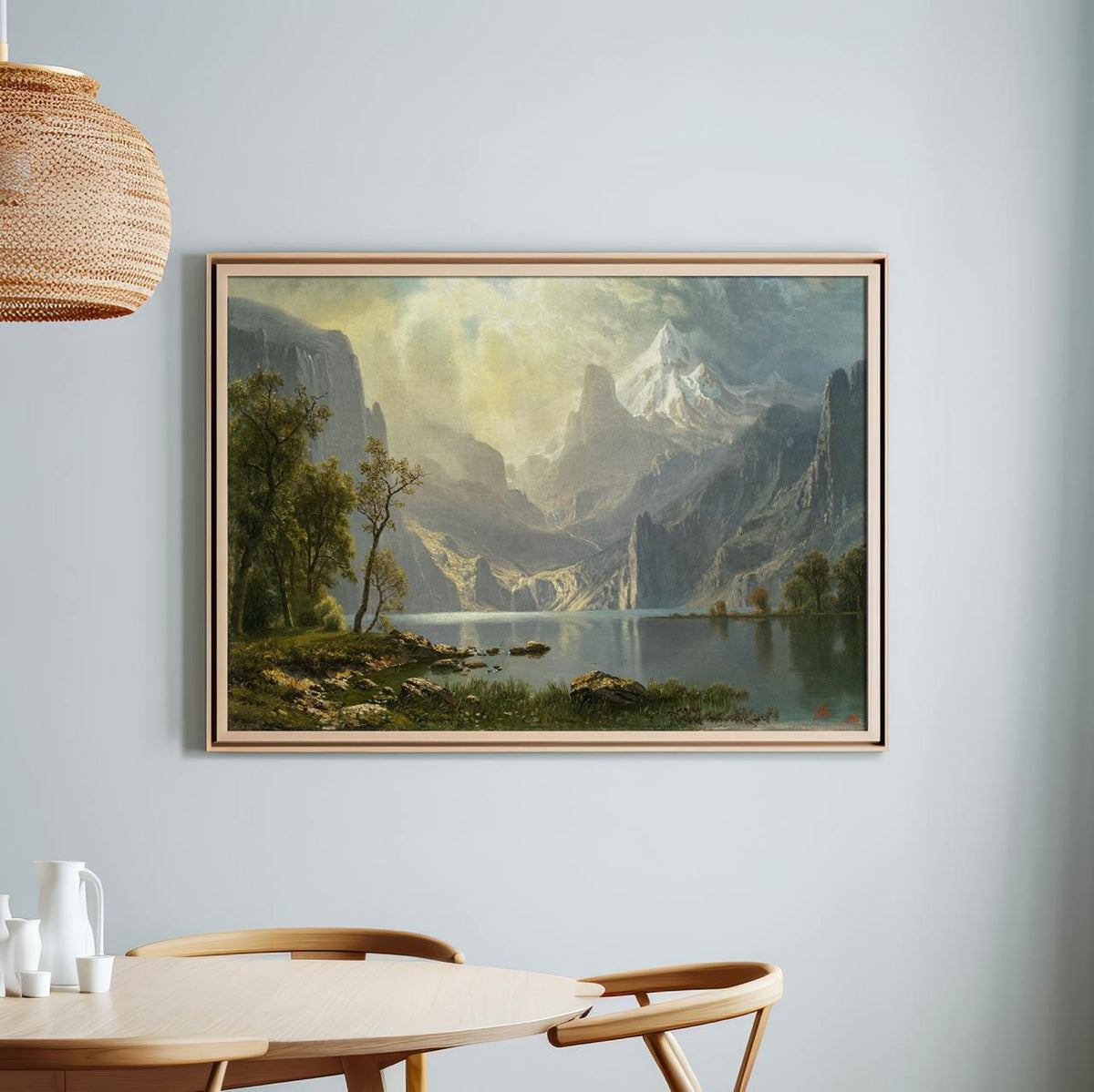 Lake Tahoe by Albert Bierstadt – 19th Century American Landscape Print, Romantic Nature Scene, Giclee Canvas, Mountain W
