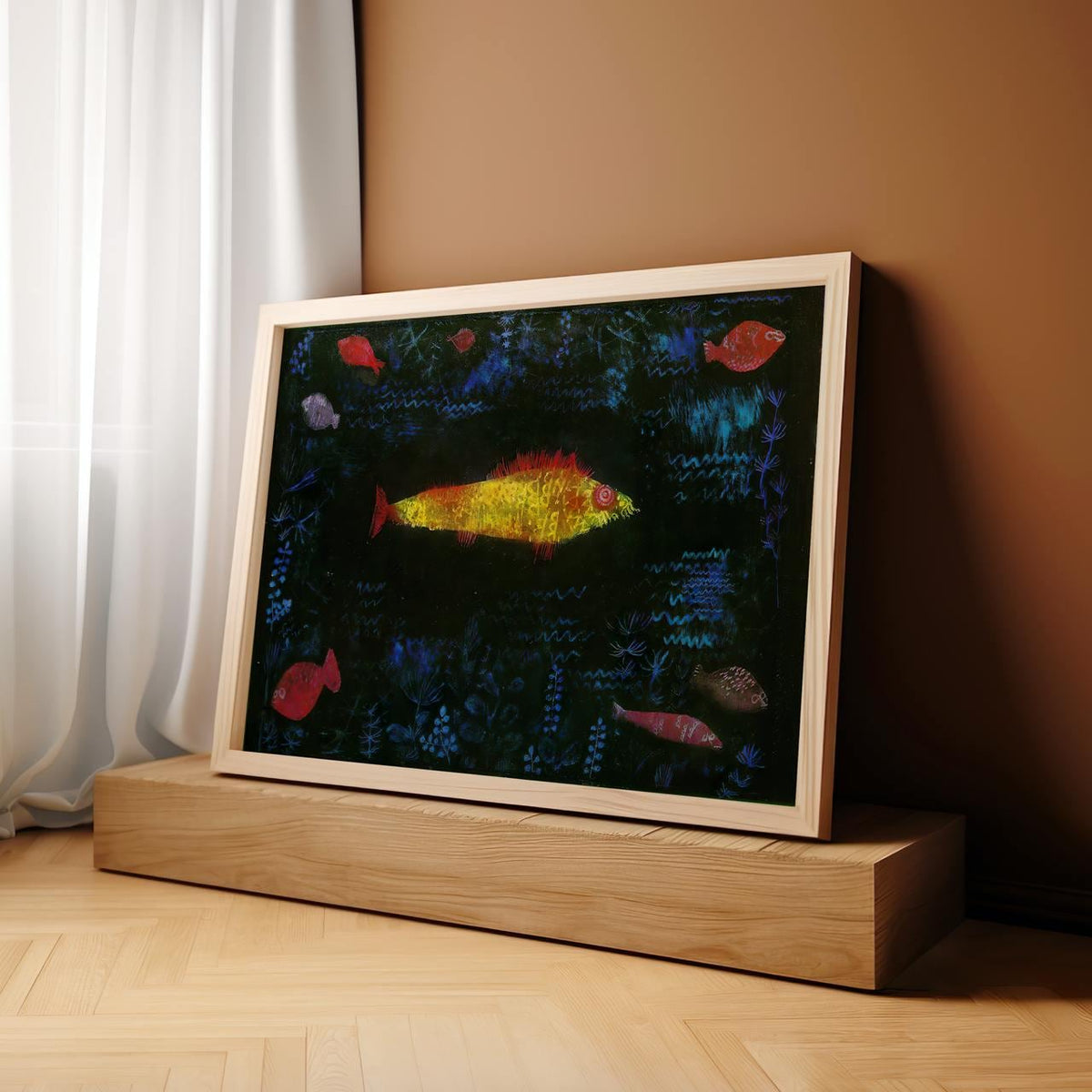 The Goldfish by Paul Klee (1925) – Expressionist Surrealism Print, Giclee Canvas, Gallery Wrapped, Abstract Fish Art, Mo