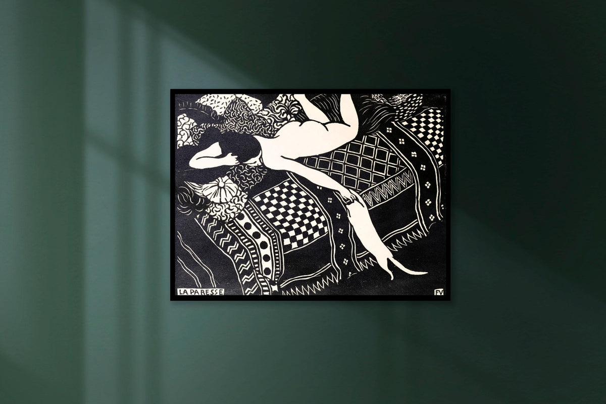Felix Vallotton - La paresse, Laziness. Fine art print, Vintage wall art, Classic art reproduction, Sensual art, Canvas 