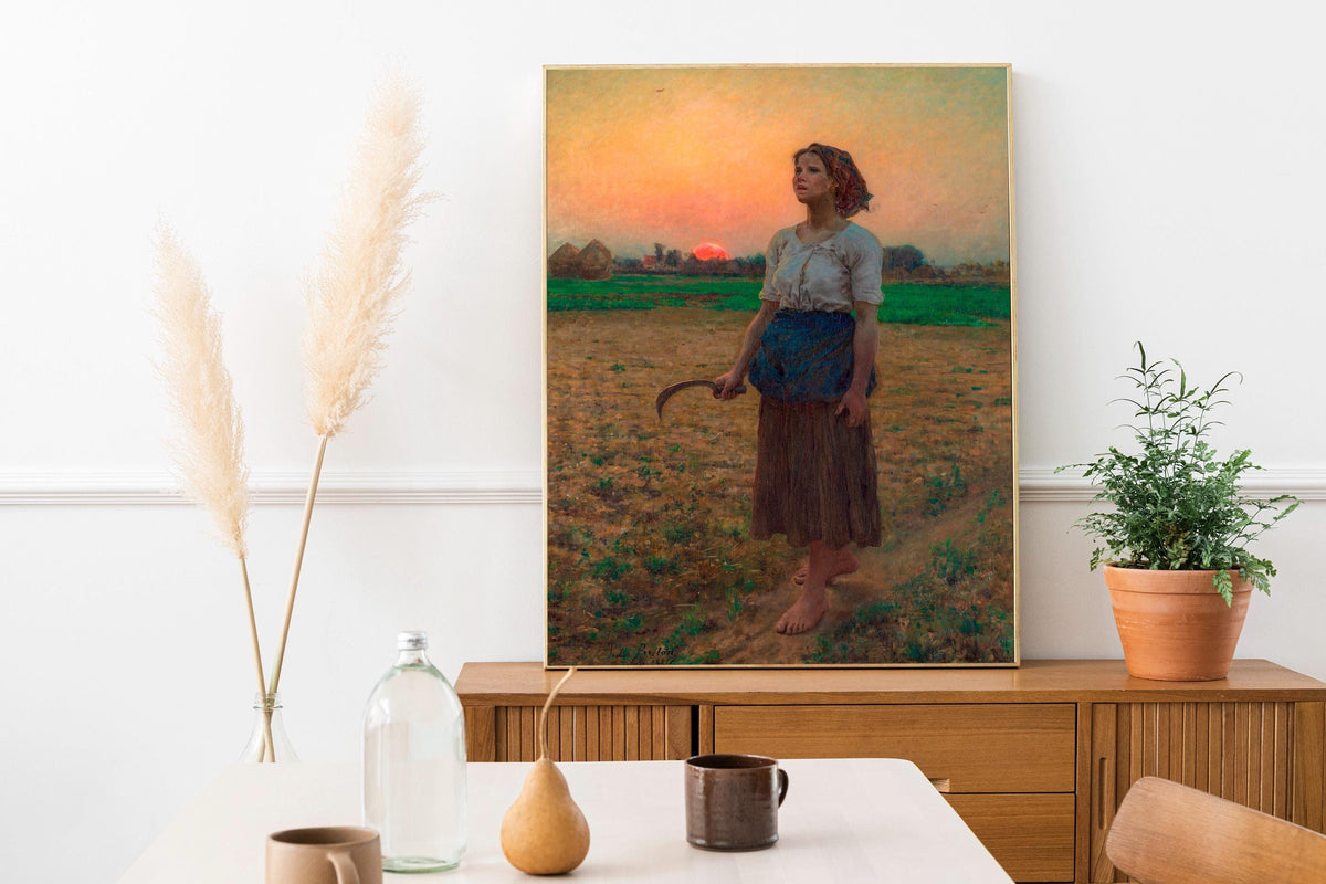 Jules Breton - Song Of The Lark. Fine art print, Provincial art print, Canvas reproduction, Сountryside scene poster, Gi