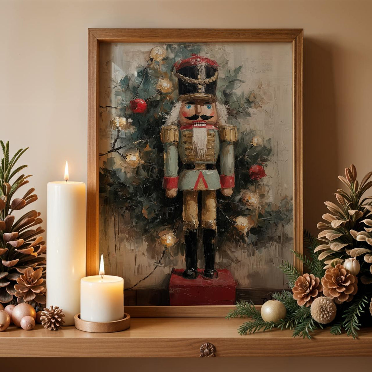 Christmas Nutcracker Wall Art, Vintage Holiday Print, Classic Festive Poster, Cozy Winter Home Decor