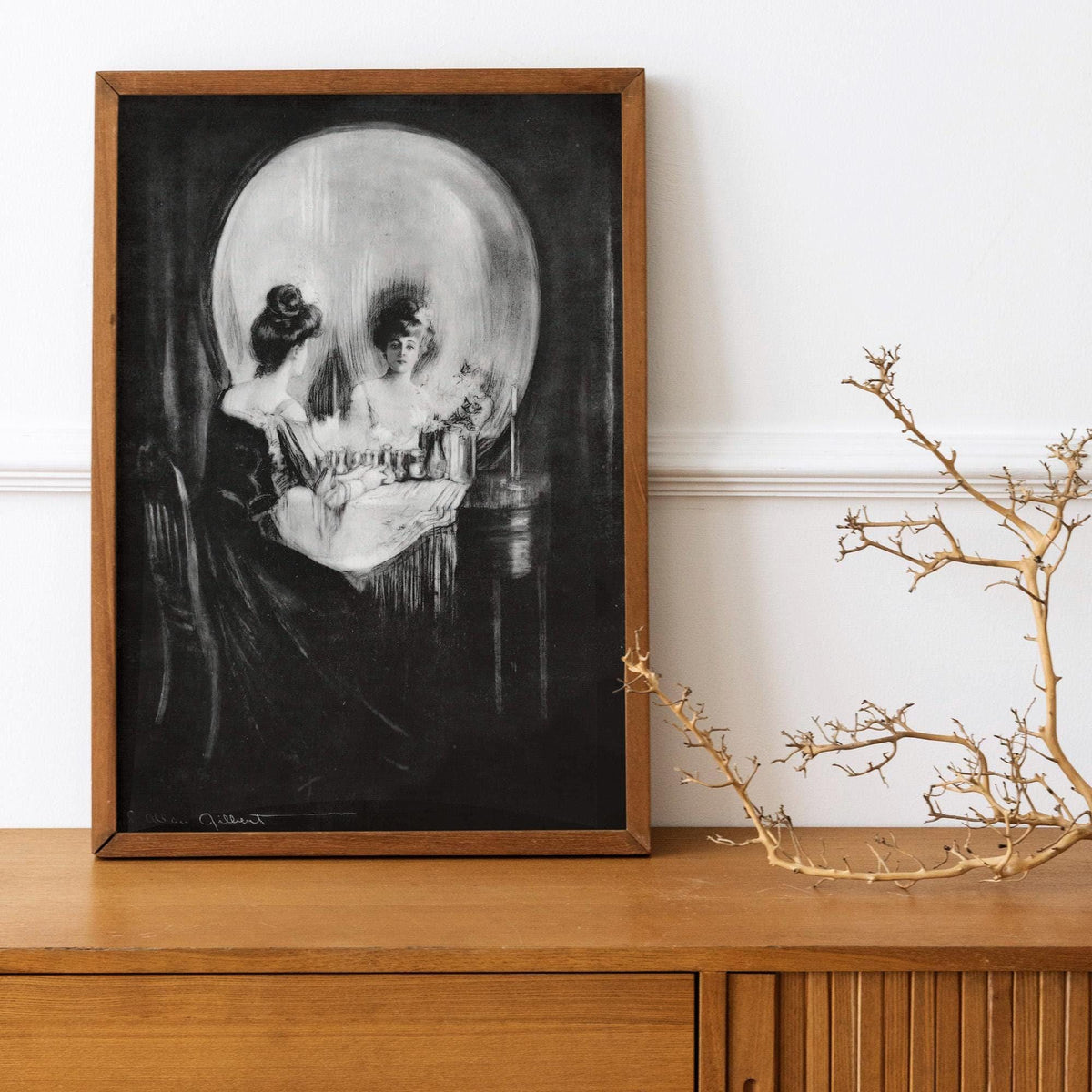Charles Allan Gilbert - All is vanity. Dark wall art, Gothic poster print, Skull art print on canvas, Canvas painting, B
