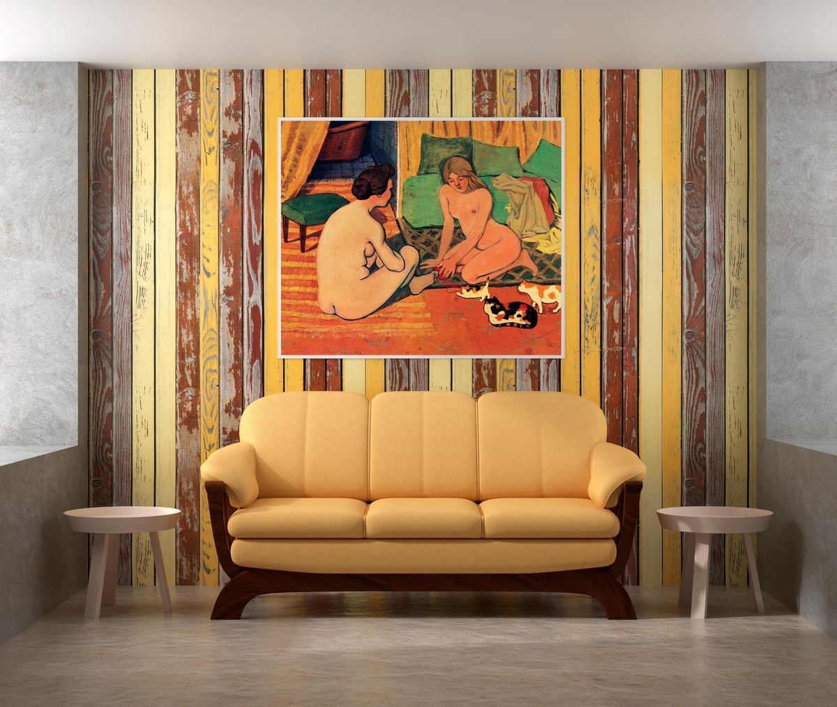 Felix Vallotton - Naked women with cats. Bedroom decor, Extravagant painting, Sensual wall art, Canvas painting, Living 