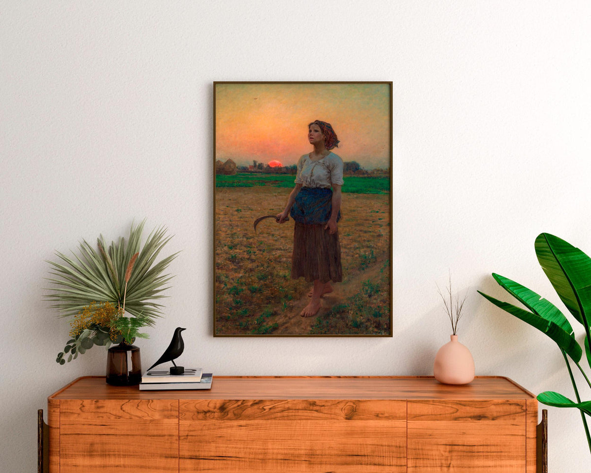 Jules Breton - Song Of The Lark. Fine art print, Provincial art print, Canvas reproduction, Сountryside scene poster, Gi