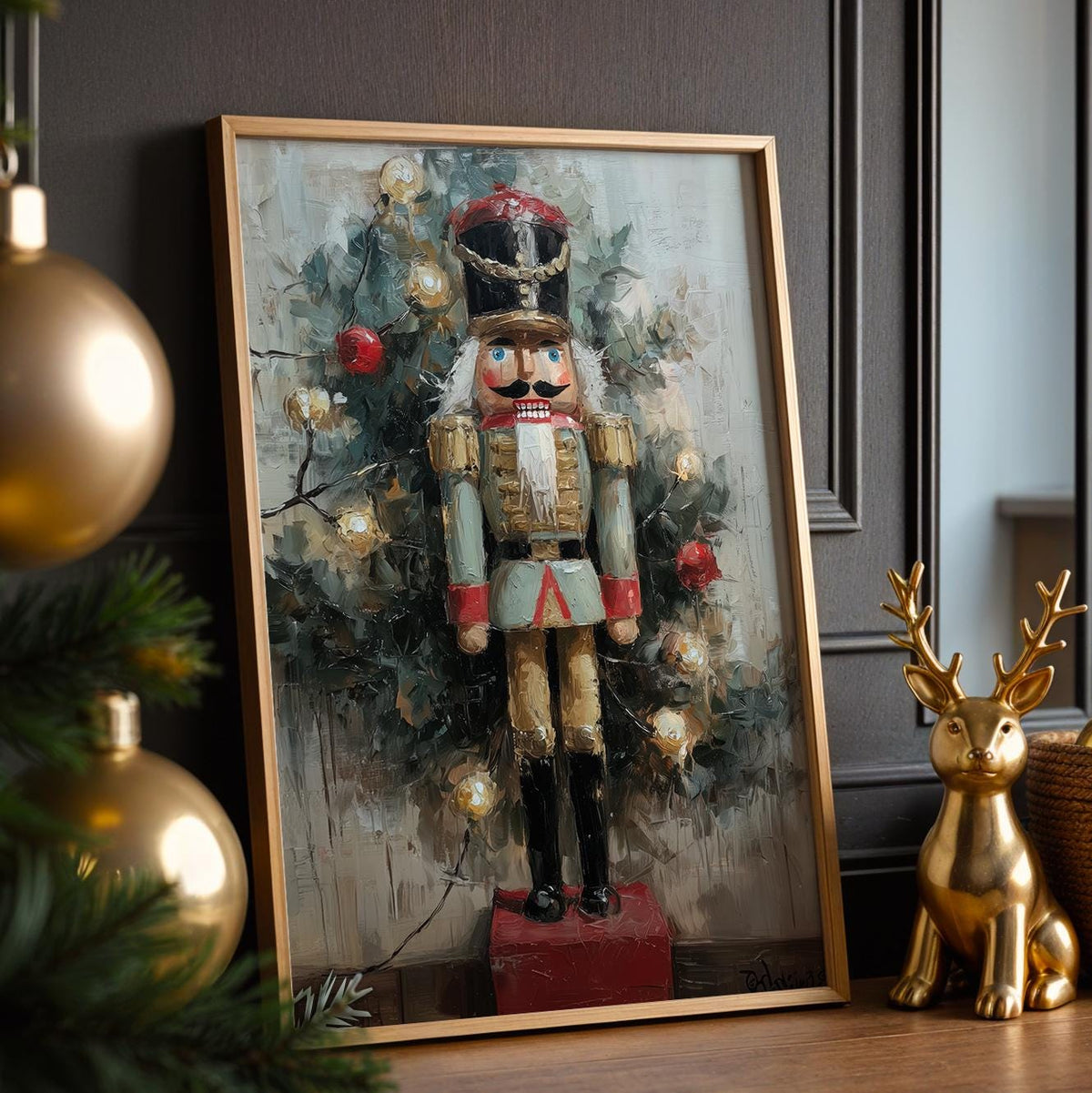 Christmas Nutcracker Wall Art, Vintage Holiday Print, Classic Festive Poster, Cozy Winter Home Decor