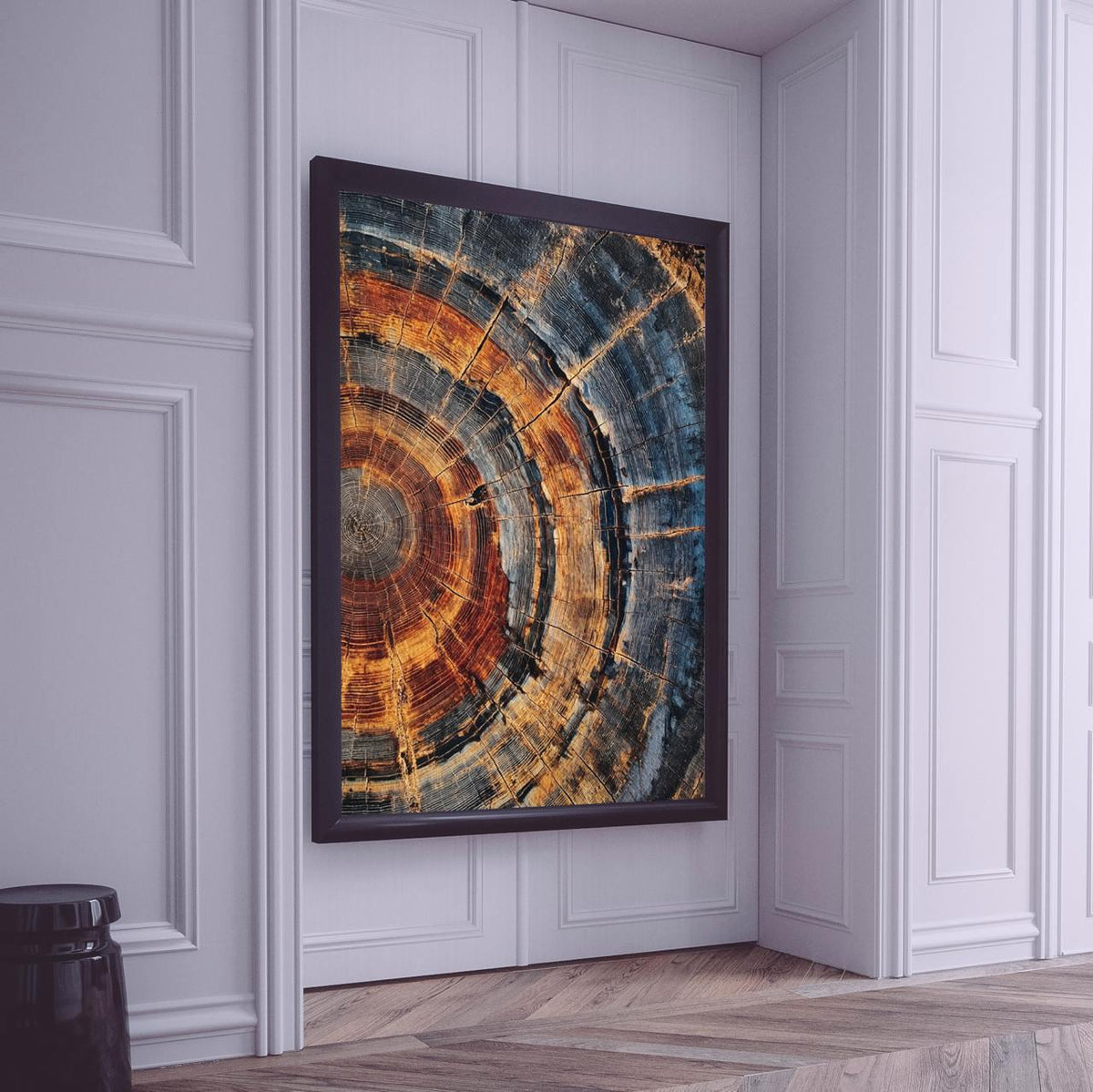 Tree Ring Framed Canvas Wall Art - Abstract Colorful Tree Ring Wall Decor - Minimalist Home Canvas Art - Modern Farmhous