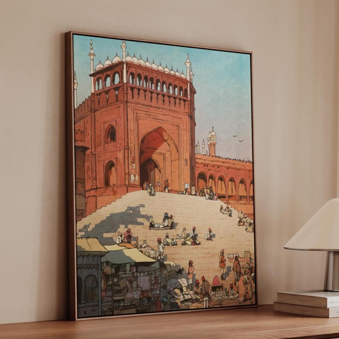 Hiroshi Yoshida - Jami Masjid, Delhi from the India and Southeast Asia - Ukiyo-e Style Japanese Landscape Canvas & Poste