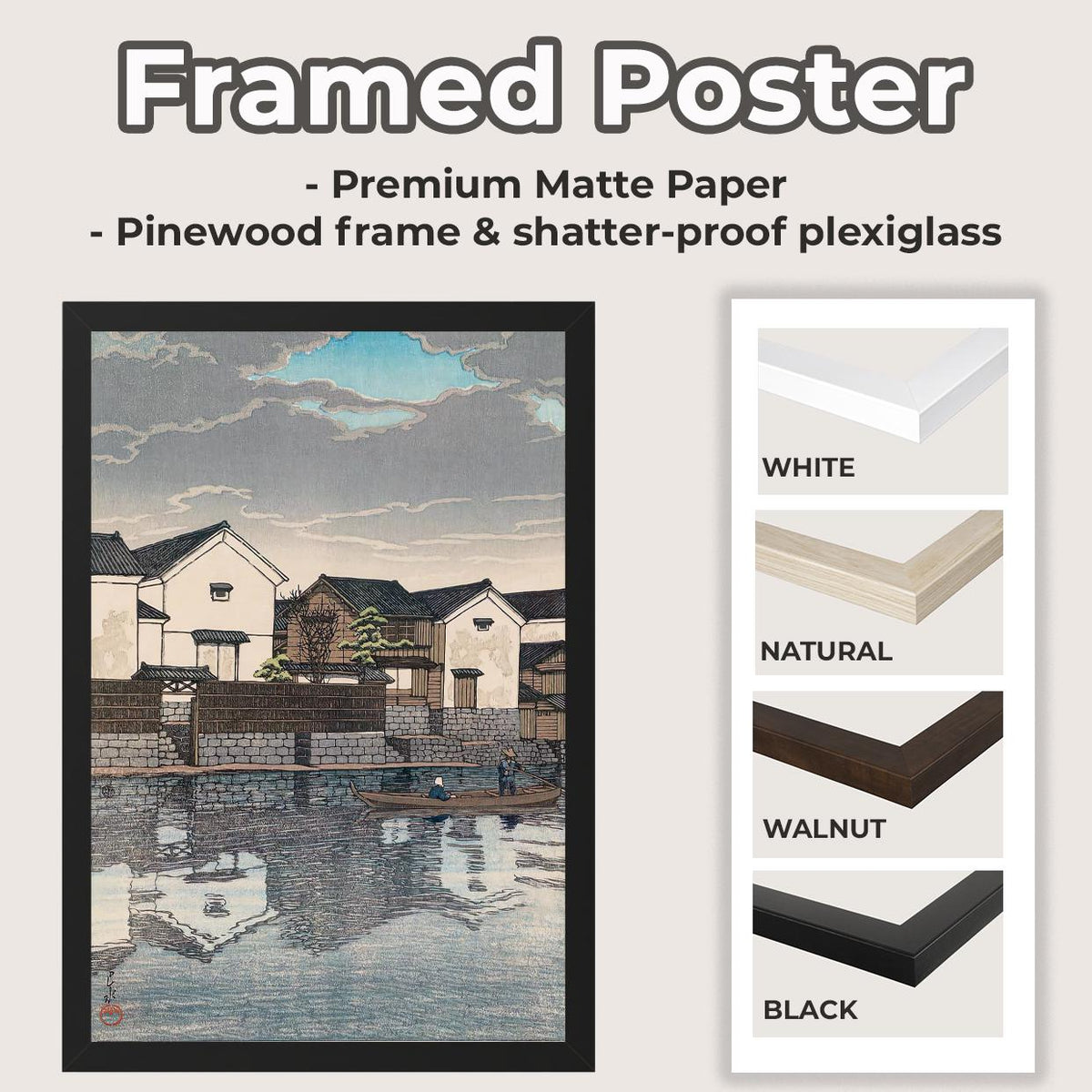 Kawase Hasui - Lake Chuzenji at Nikko, Canvas Poster Wall Art, Japandi Decor