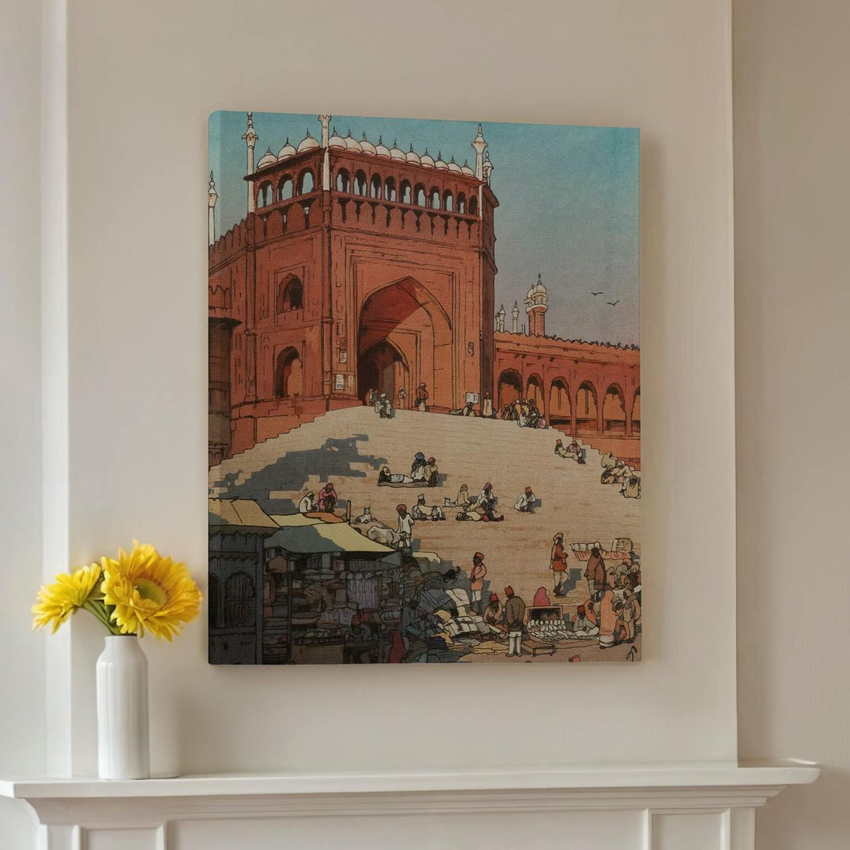 Hiroshi Yoshida - Jami Masjid, Delhi from the India and Southeast Asia - Ukiyo-e Style Japanese Landscape Canvas & Poste