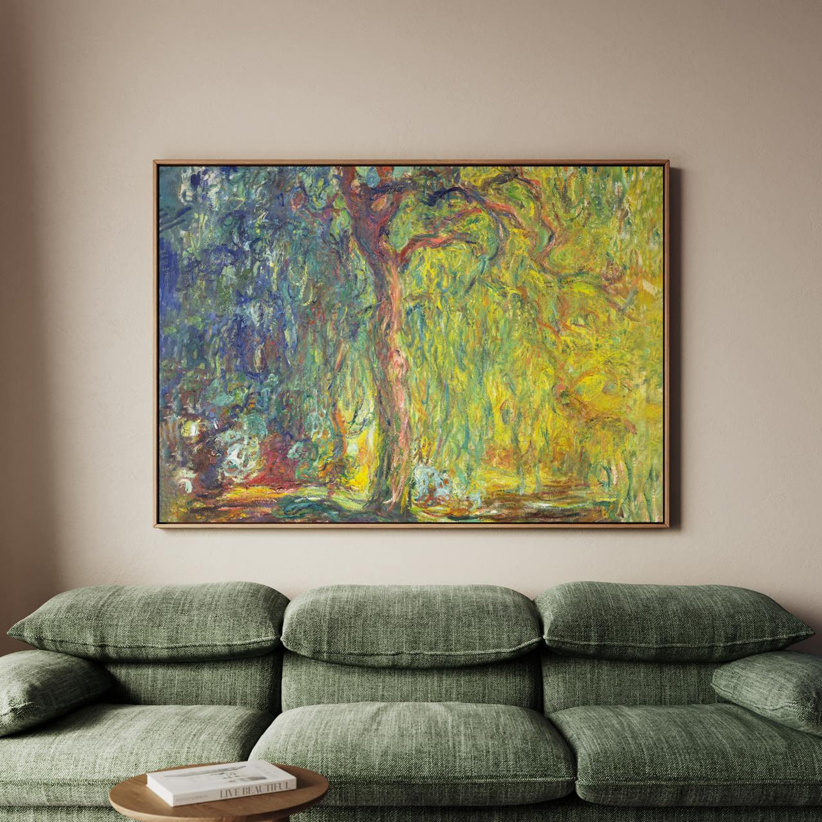 Claude Monet, Weeping Willow - Garden Tree Print, Impressionist Nature Art, Serene Decor, Modern Living Room Canvas Wall