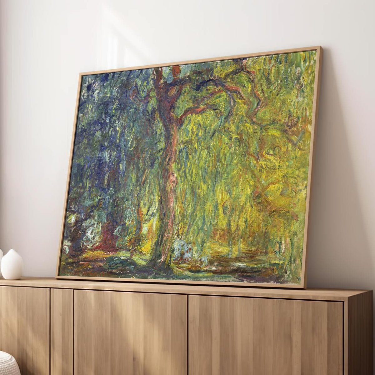 Claude Monet, Weeping Willow - Garden Tree Print, Impressionist Nature Art, Serene Decor, Modern Living Room Canvas Wall