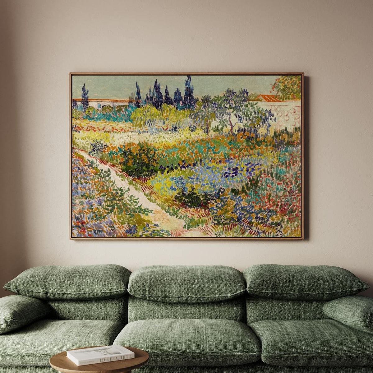 Vincent van Gogh, Garden at Arles - Vibrant Garden Print, Multi Flower Beds Art, Arles Decor, Modern Canvas Wall Art Pri