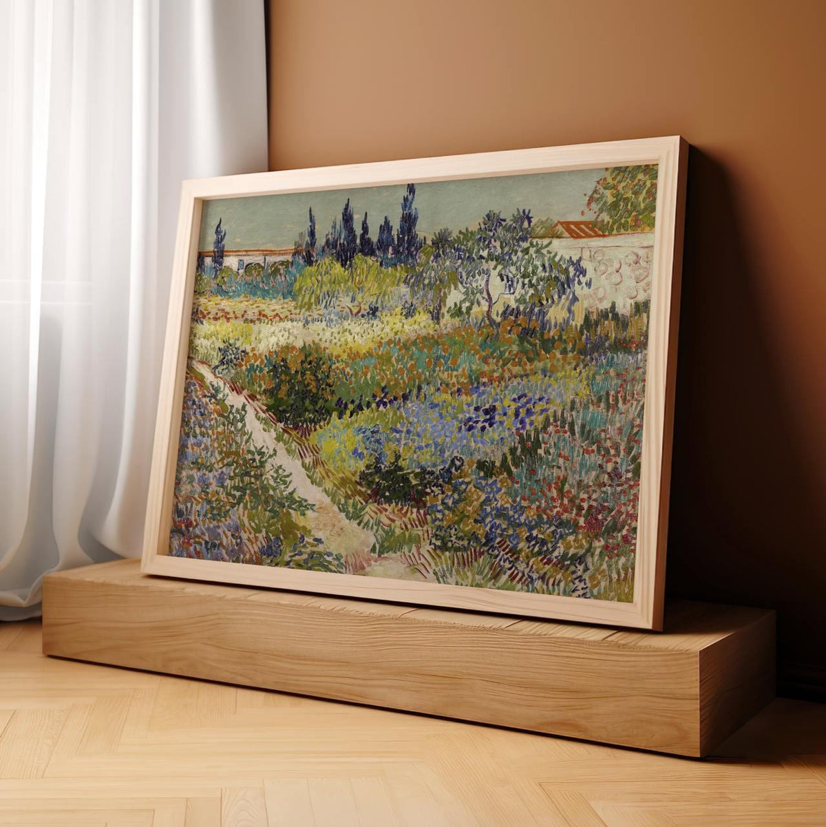 Vincent van Gogh, Garden at Arles - Vibrant Garden Print, Multi Flower Beds Art, Arles Decor, Modern Canvas Wall Art Pri