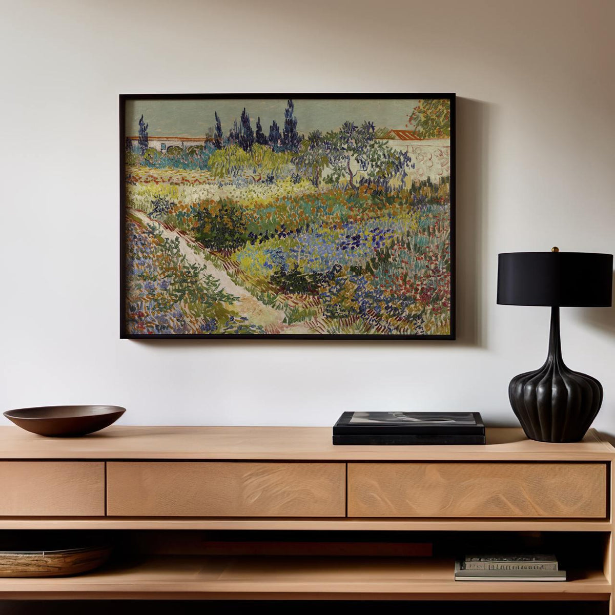 Vincent van Gogh, Garden at Arles - Vibrant Garden Print, Multi Flower Beds Art, Arles Decor, Modern Canvas Wall Art Pri
