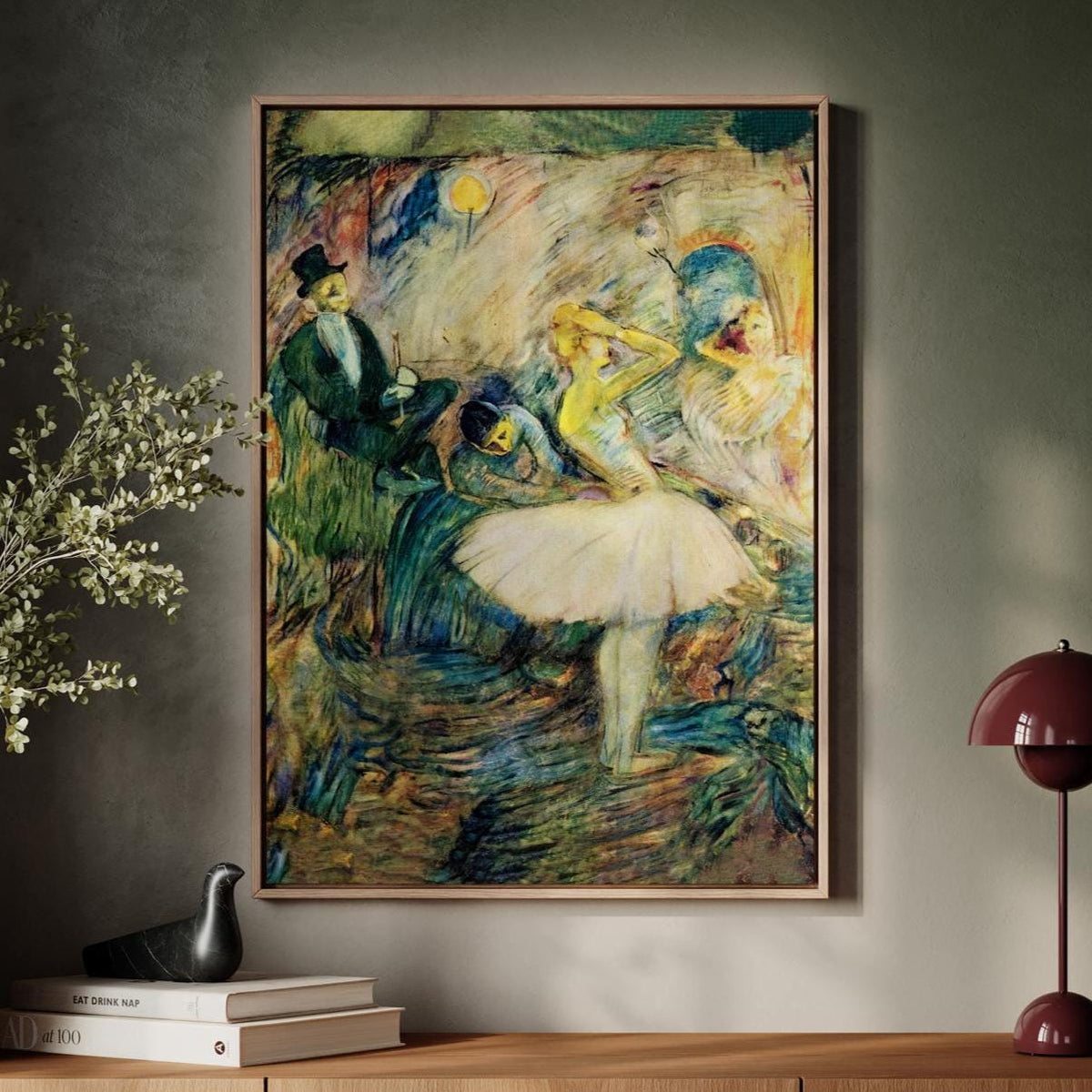 Henri de Toulouse-Lautrec, Ballet Dancer 1890s - Framed Canvas Wall Art Print, Home Decor, Large Wall Art
