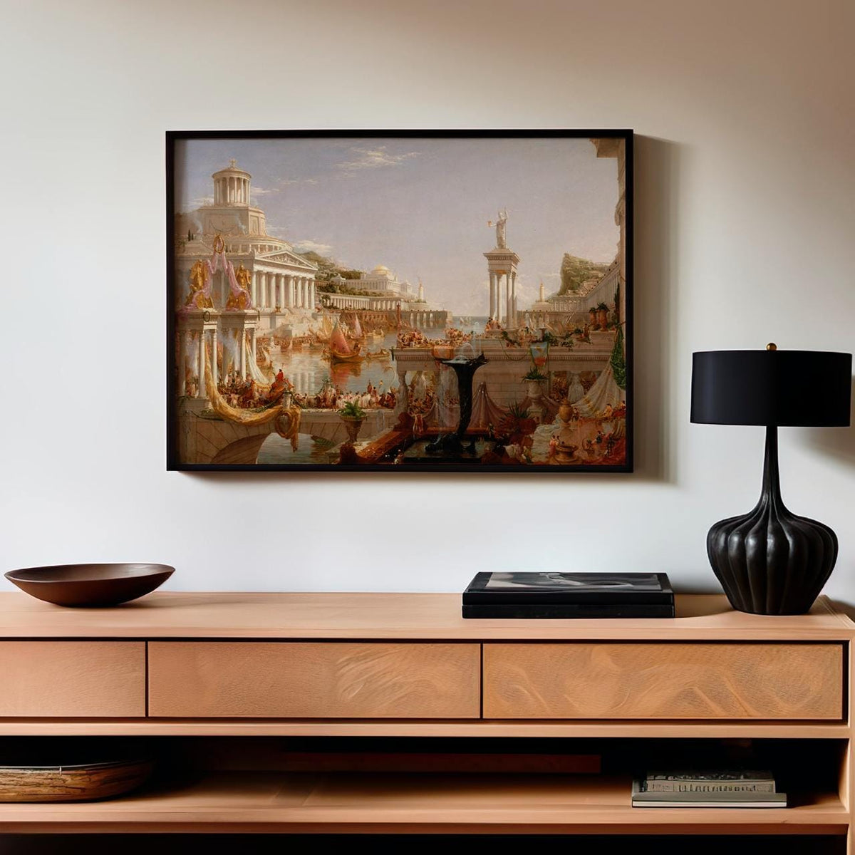 Thomas Cole, The Consummation Course of Empire 1836 - Modern Canvas Wall Art, Living Room Decor, Framed Art Print