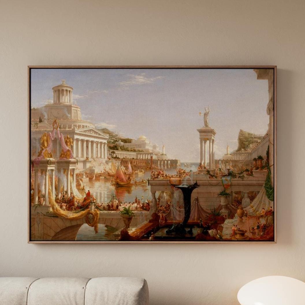 Thomas Cole, The Consummation Course of Empire 1836 - Modern Canvas Wall Art, Living Room Decor, Framed Art Print