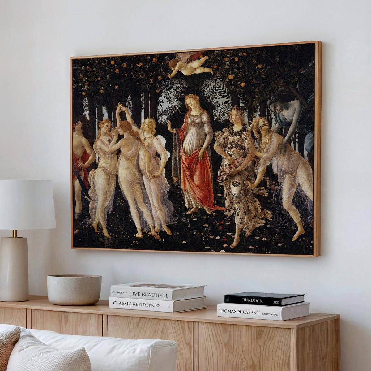 Sandro Botticelli, Primavera Spring 1482 - Large Canvas Wall Art Print, Home Decor, Framed Canvas Art