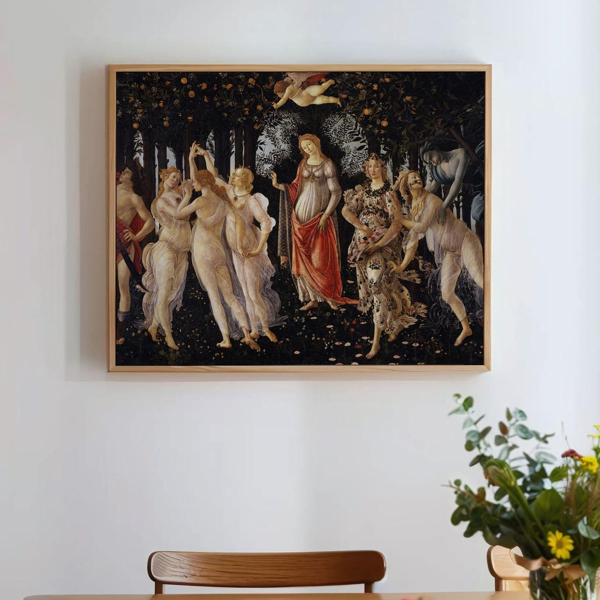 Sandro Botticelli, Primavera Spring 1482 - Large Canvas Wall Art Print, Home Decor, Framed Canvas Art