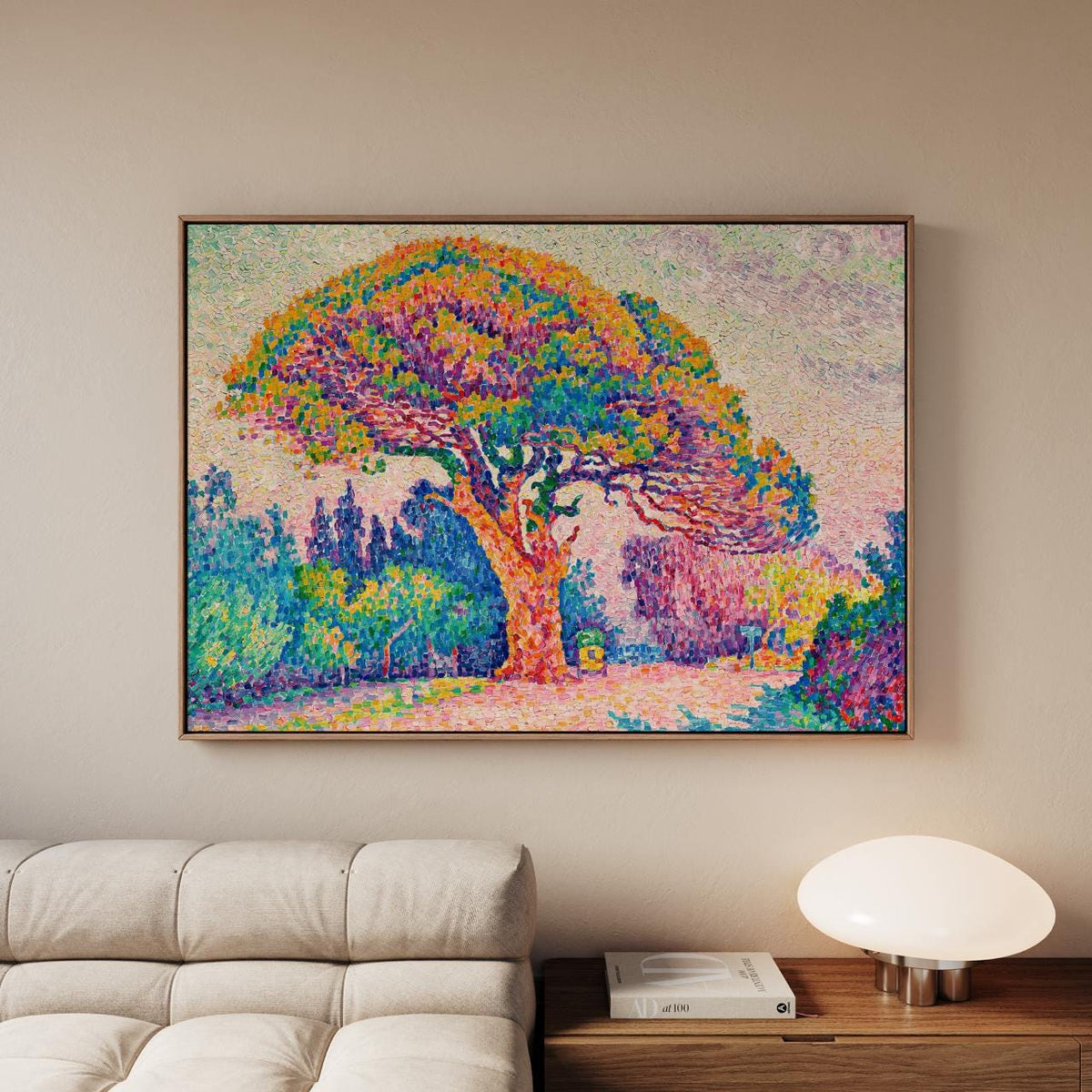 Paul Signac, The Pine Tree Saint Tropez 1909 - Canvas Wall Art Print, Rustic Home Decor, Large Framed Art